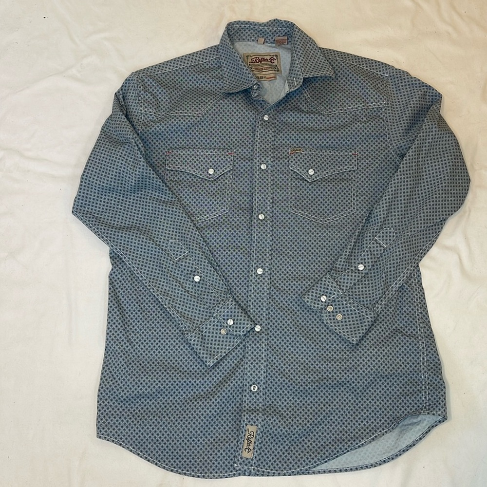 Mens Rafter C Pearl Snap Long Sleeve Western Shirt, L